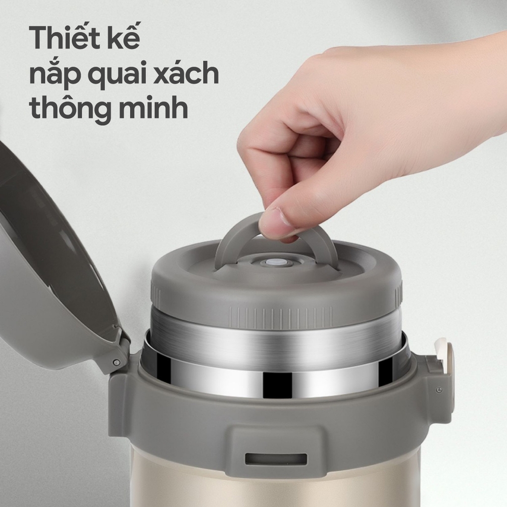 Bộ Hộp Cơm Giữ Nhiệt 2GOOD Lunch Box HC01 (2000ml) - Kèm Muỗng Và Đũa Inox 304