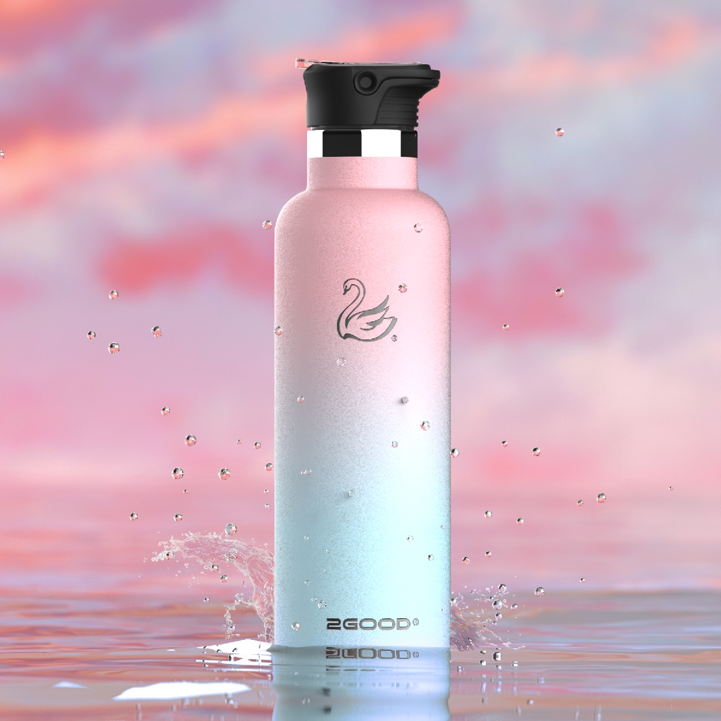 Bình giữ nhiệt 2GOOD Standard Mouth SM-02 621ml Strawlid (Cotton Candy)