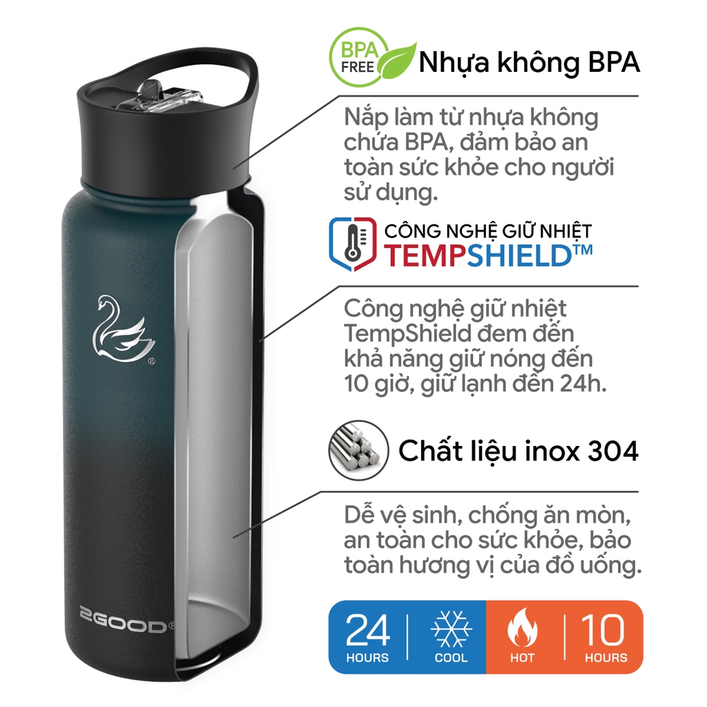 Bình giữ nhiệt 2GOOD Wide Mouth WM-02 946ml (Moonlight)