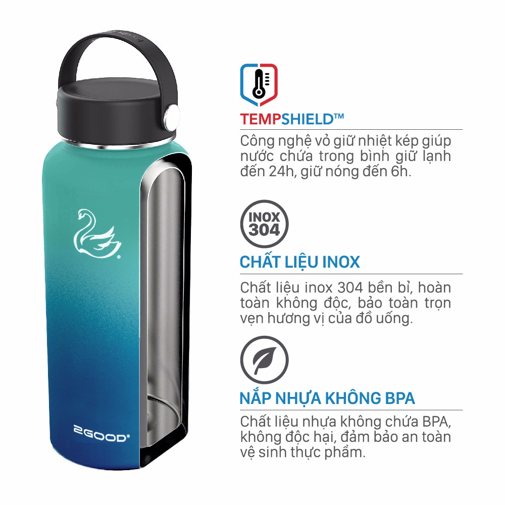 Bình Giữ Nhiệt 2GOOD Wide Mouth WM-01 900ml (Pacific)