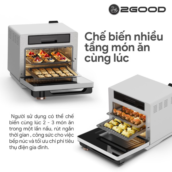 Nồi Chiên Không Dầu Kèm Hấp 2GOOD S100 (20 Lít)