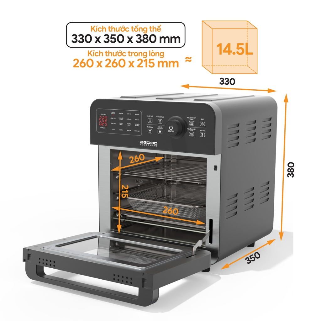 Nồi Chiên Không Dầu 2GOOD Vortex S-20 Air Fryer Oven (14.5L)