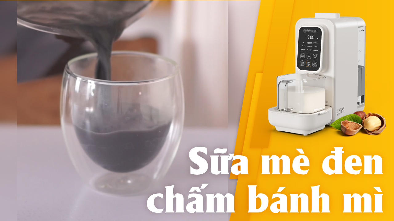 Làm Sữa mè đen chấm bánh mì với Sona i8