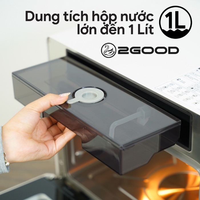 dung tích hộp nước 1 lít của nồi chiên hơi nước