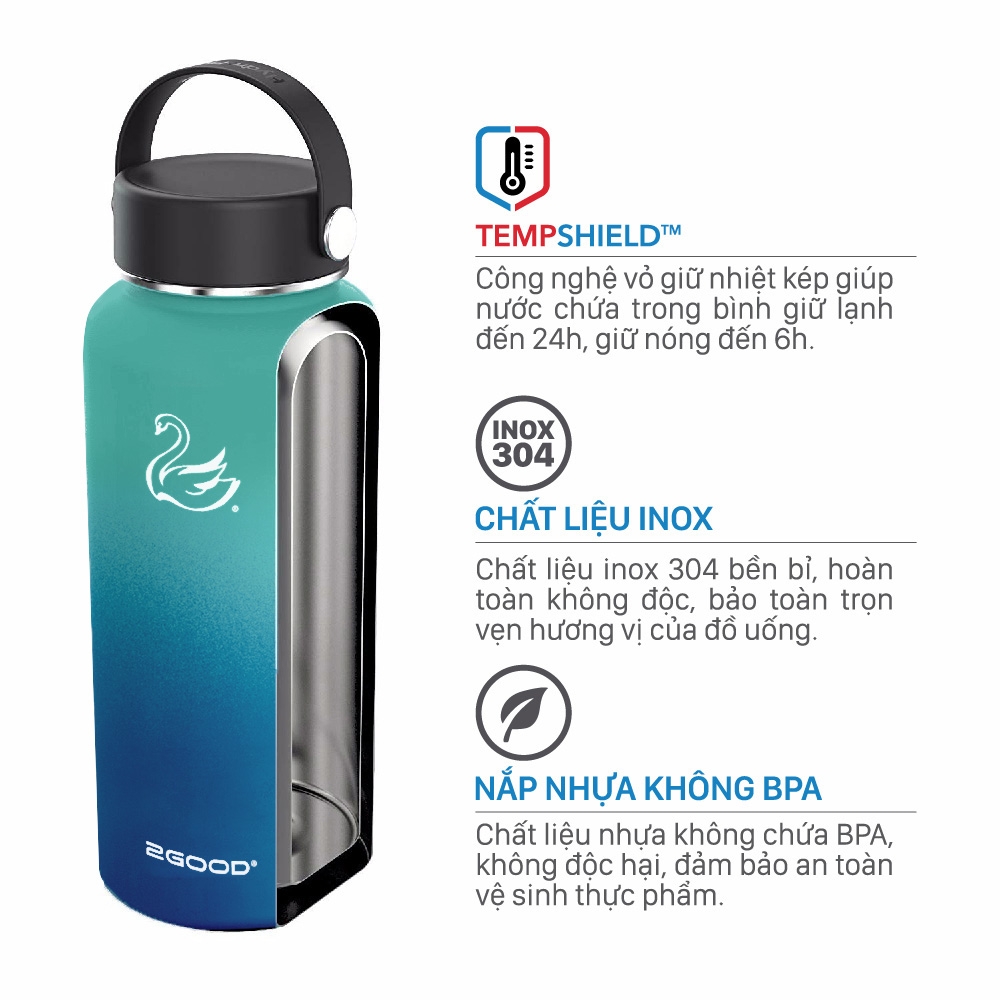 Bình giữ nhiệt 2GOOD Wide Mouth WM-01 900ml (Omre Jungle)