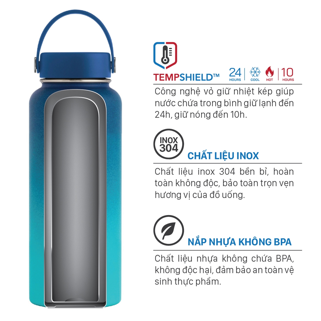 Bình giữ nhiệt Wide Mouth WM-01 900ml (Omre Neon)