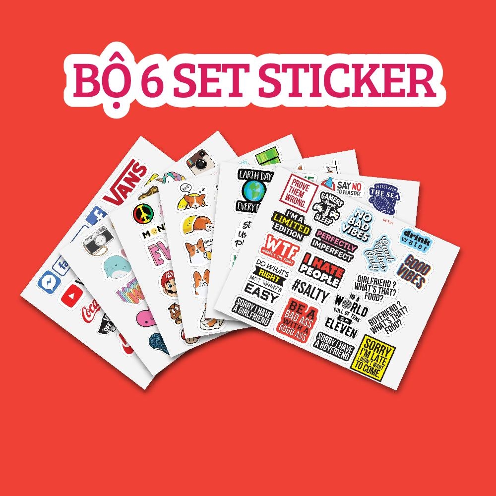 Bộ 6 Set Sticker trang trí đáng yêu