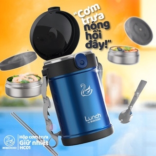 Bộ Hộp Cơm Giữ Nhiệt 2GOOD Lunch Box HC01 (2000ml) - Kèm Muỗng và Đũa Inox 304