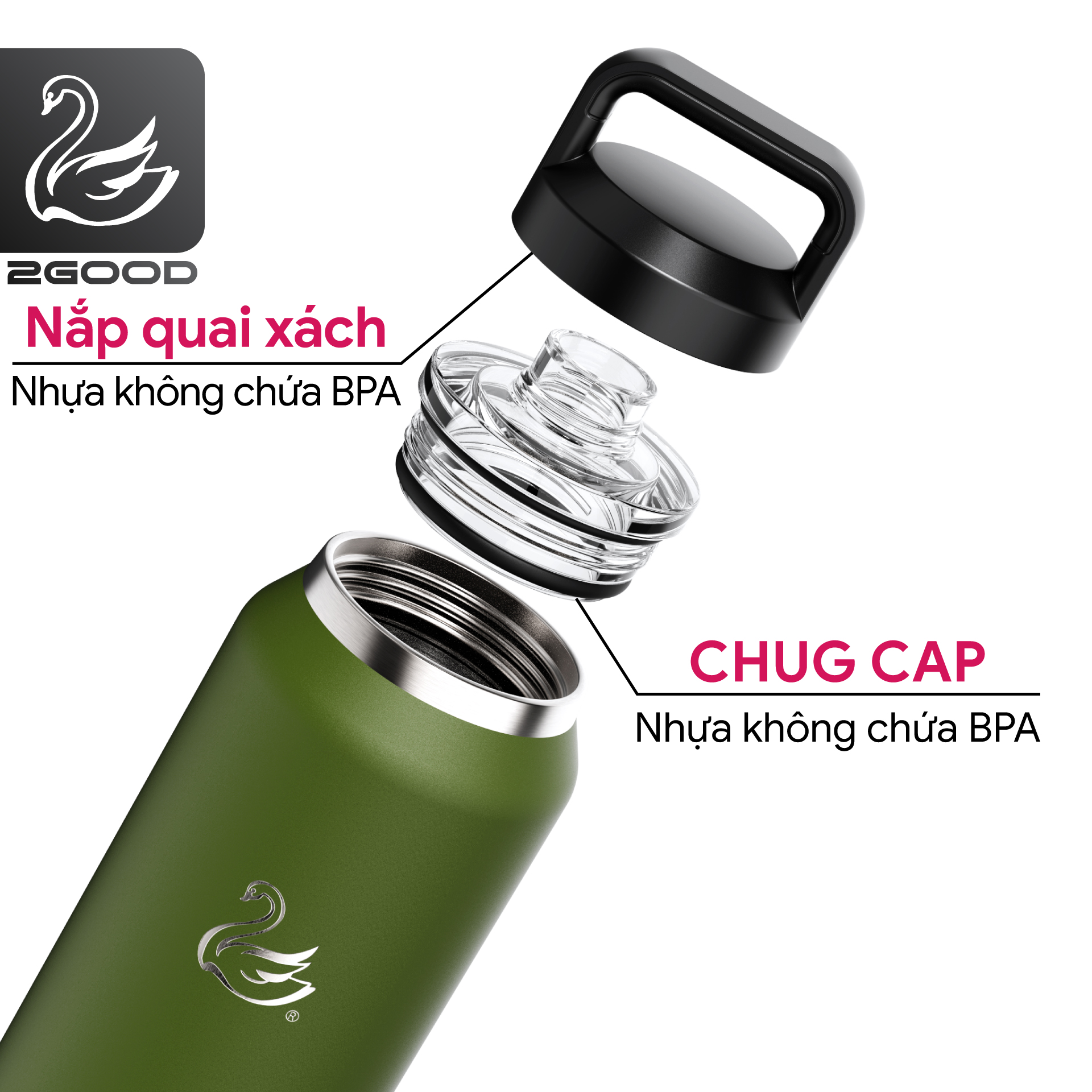 Bình giữ nhiệt 2GOOD Chug Cap CC-01 (1000ml)