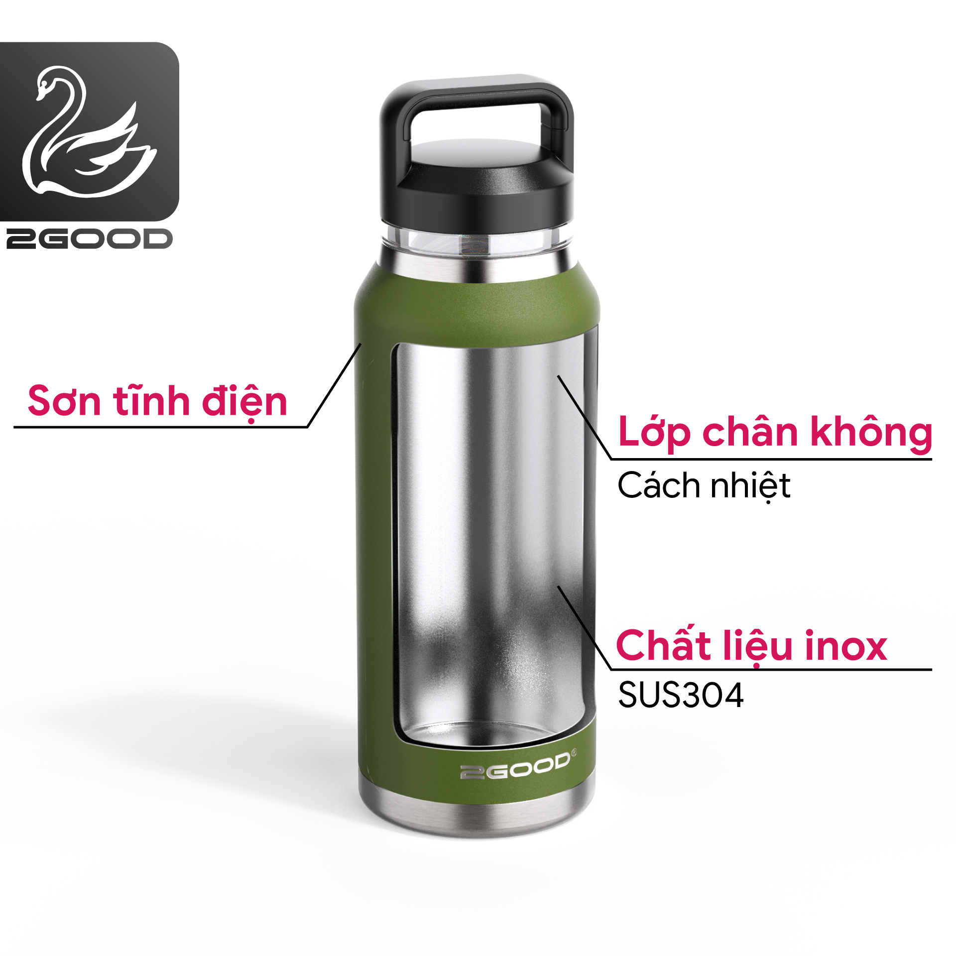 Bình giữ nhiệt 2GOOD Chug Cap CC-01 (1000ml)