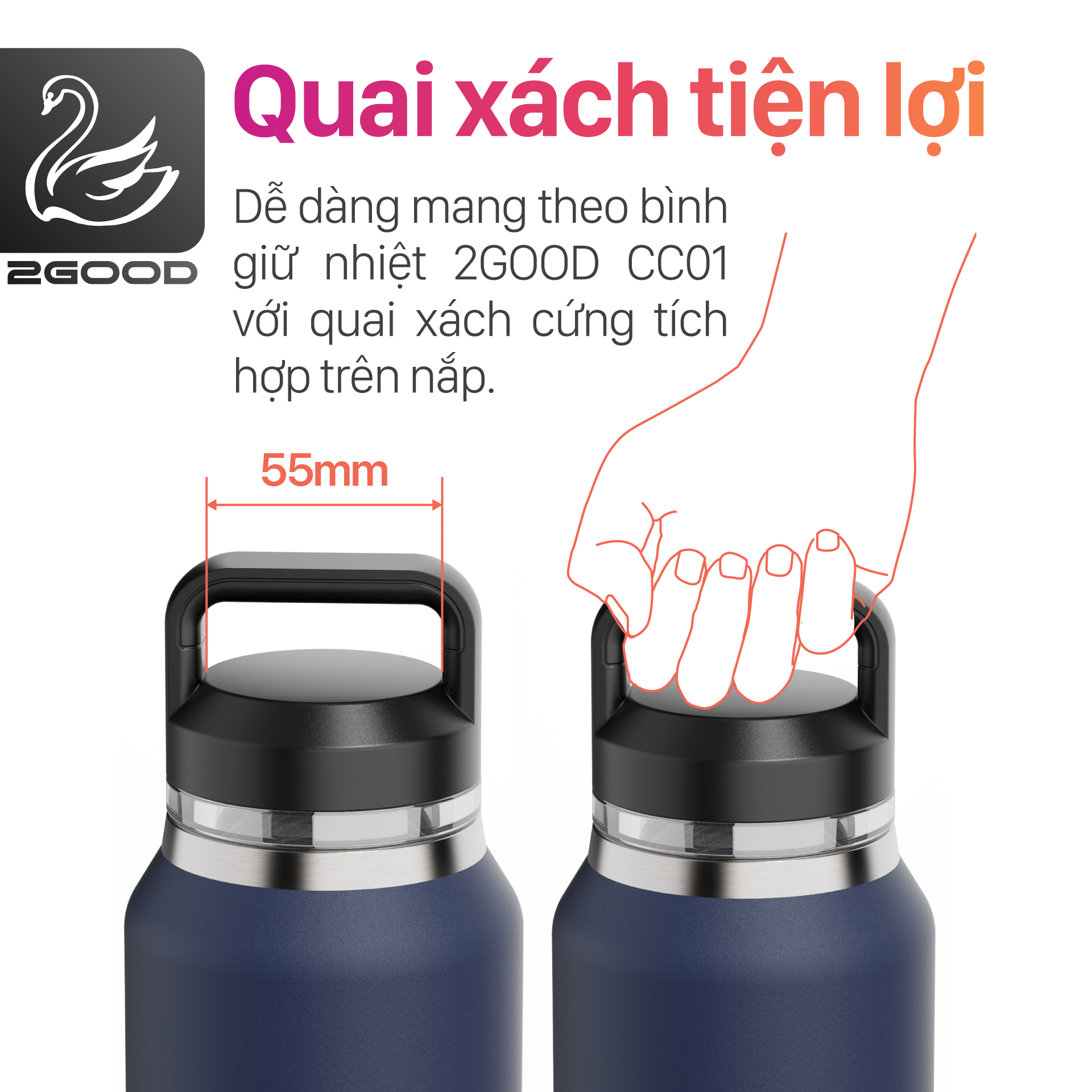 Bình giữ nhiệt 2GOOD Chug Cap CC-01 (1000ml)