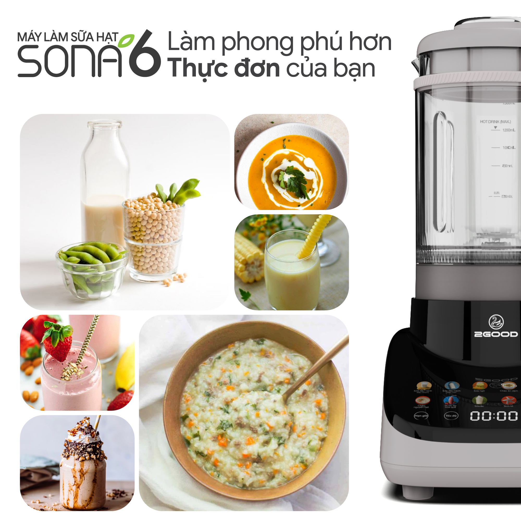 Máy Làm Sữa Hạt 2GOOD SONA 6 (1,8 lít)