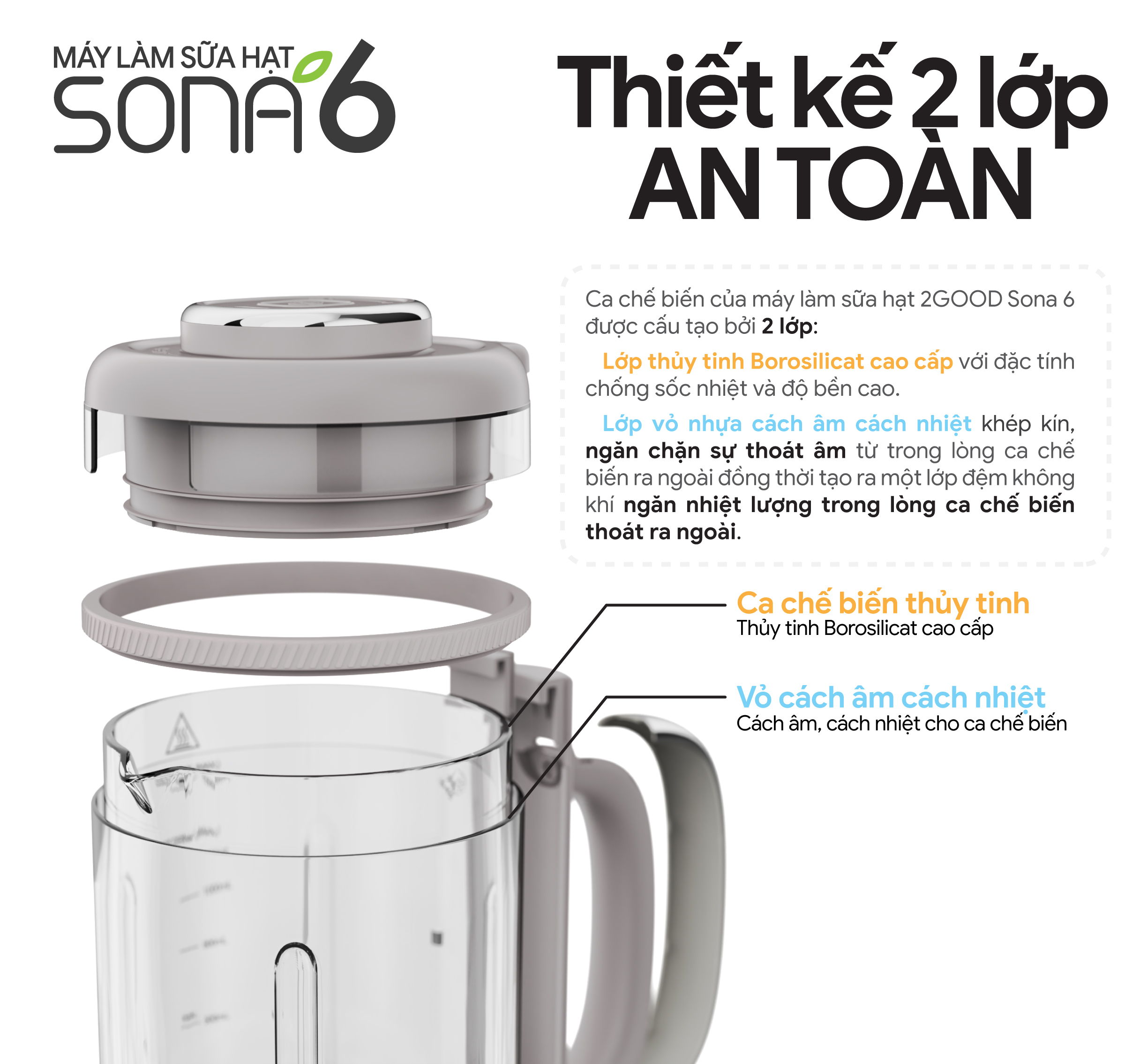 Máy Làm Sữa Hạt 2GOOD SONA 6 (1,8 lít)