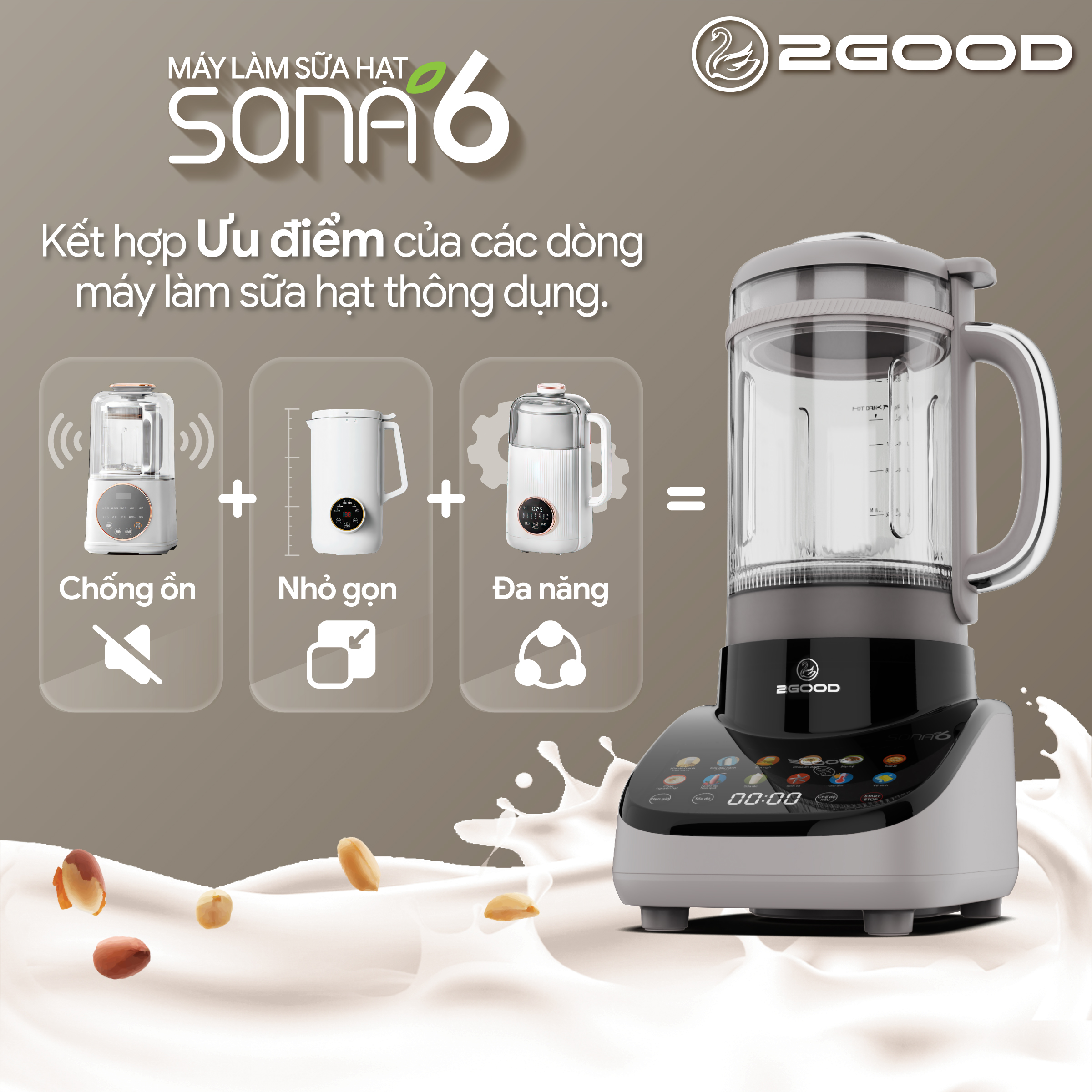 Máy Làm Sữa Hạt 2GOOD SONA 6 (1,8 lít)