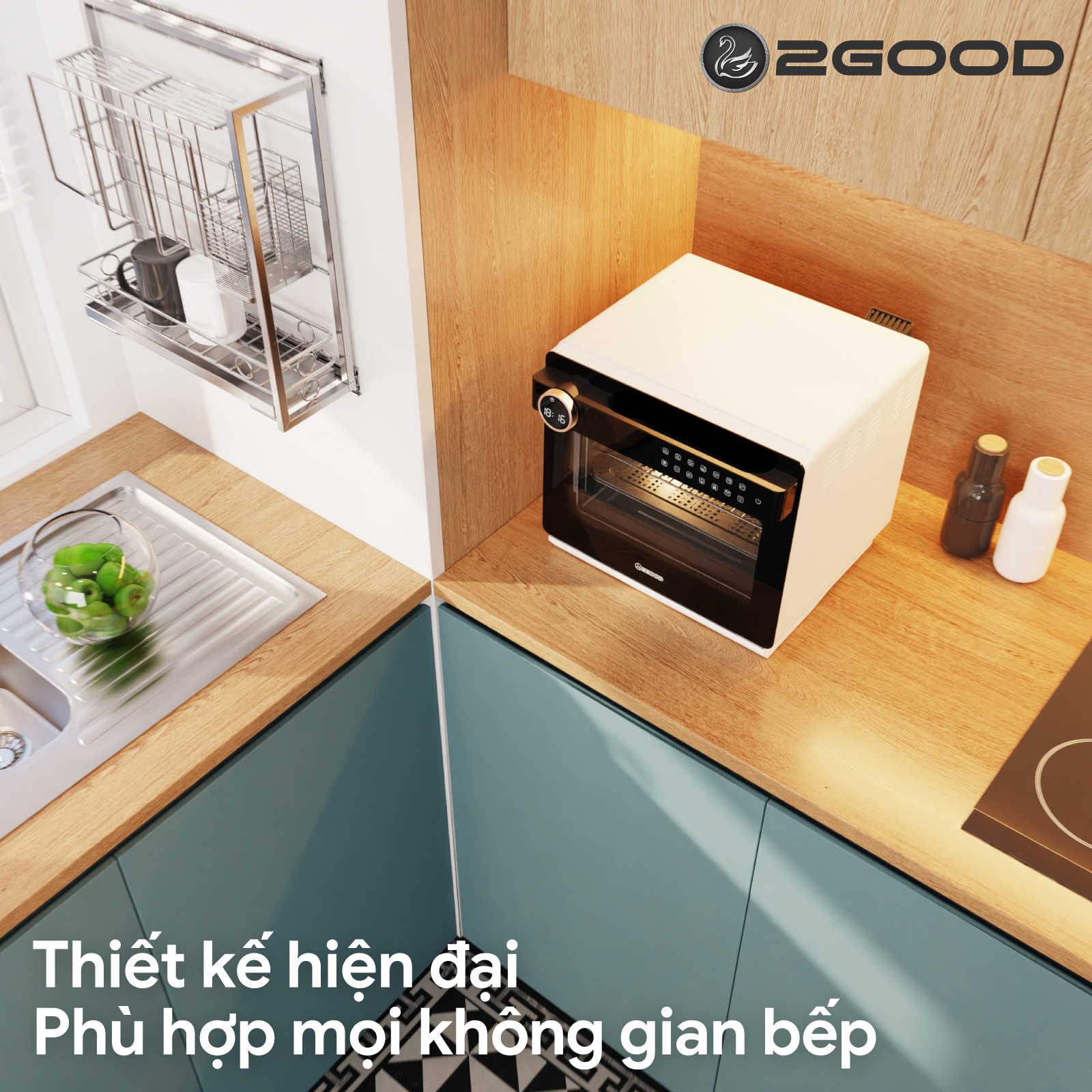 Nồi Chiên Không Dầu Kèm Hấp 2GOOD S100 (20 Lít)